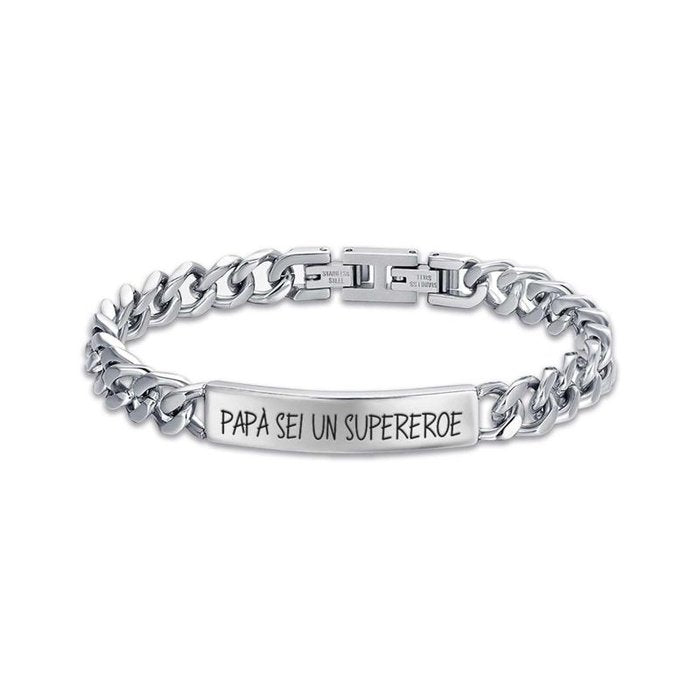 Bracciale in acciaio papa' sei un supereroe