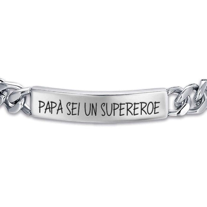 Bracciale in acciaio papa' sei un supereroe