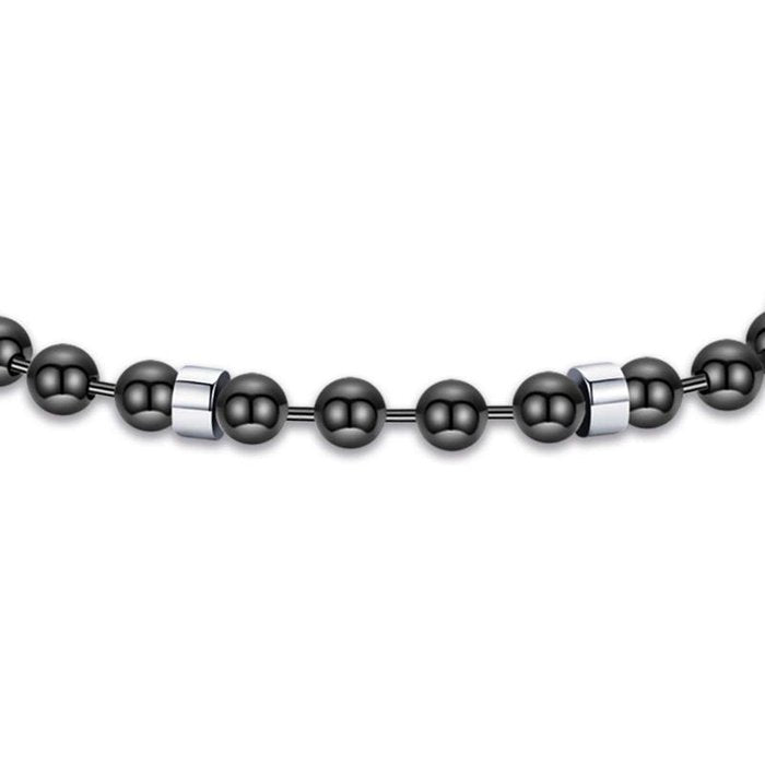 Bracciale in acciaio ip nero con elementi in acciaio
