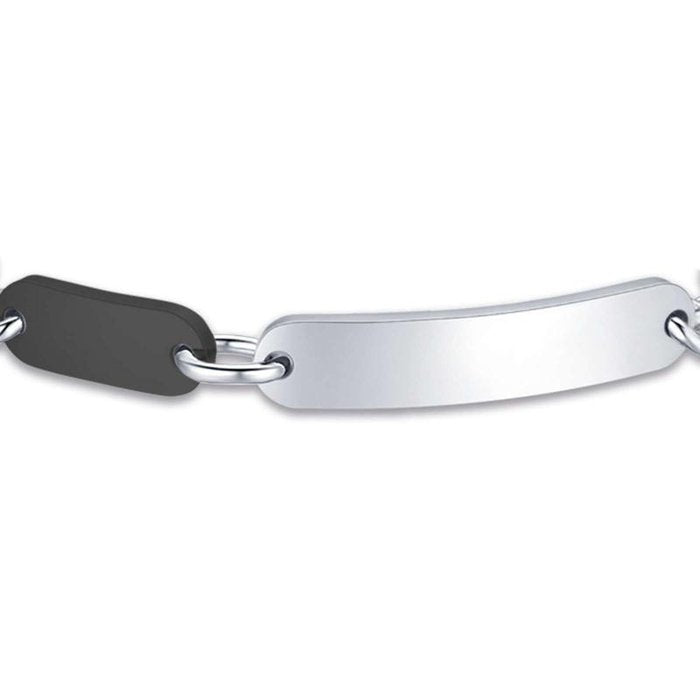 Bracciale in acciaio con elemento in acciaio ip nero