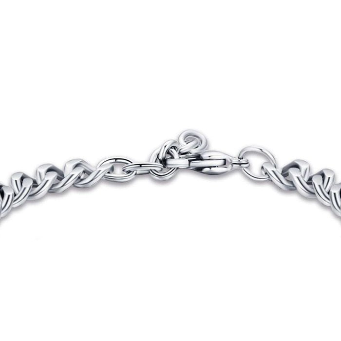 Bracciale in acciaio con elemento in acciaio ip rose