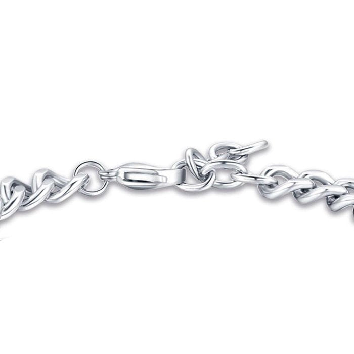 Bracciale in acciaio con piastra in acciaio nero e croce