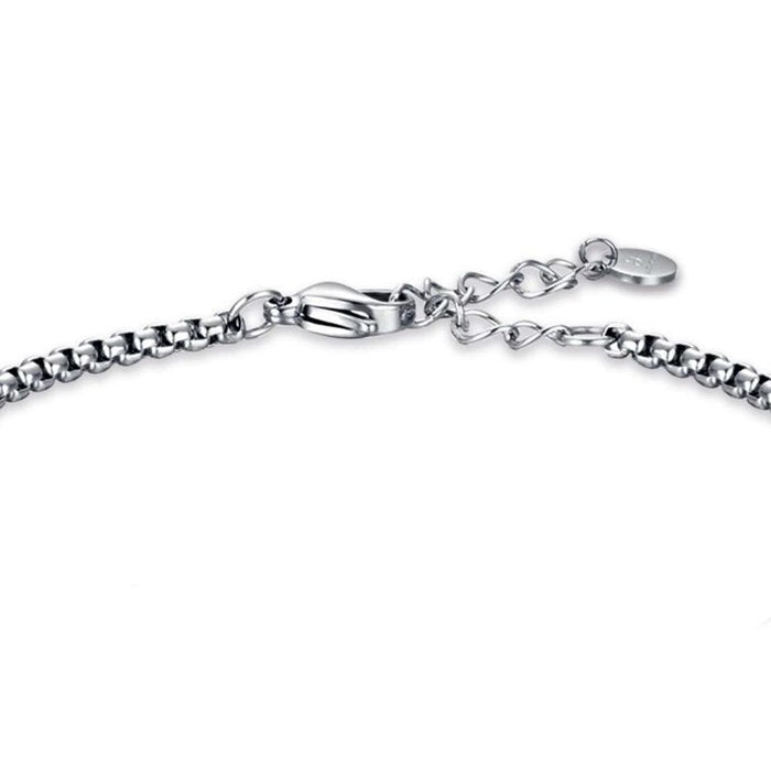 Bracciale in acciaio con elementi ip nero