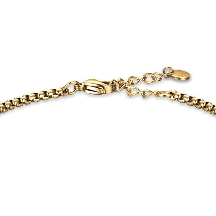 Bracciale in acciaio ip gold con elementi ip nero