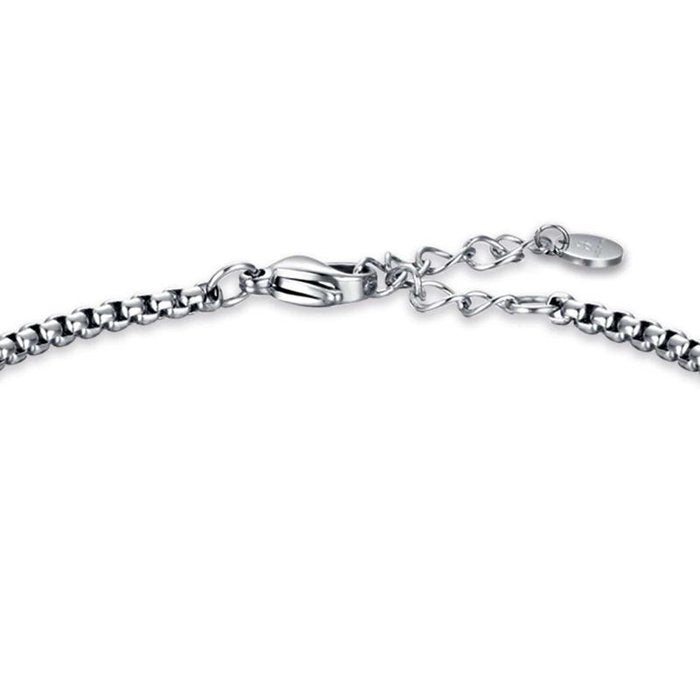 Bracciale in acciaio con elementi ip blu