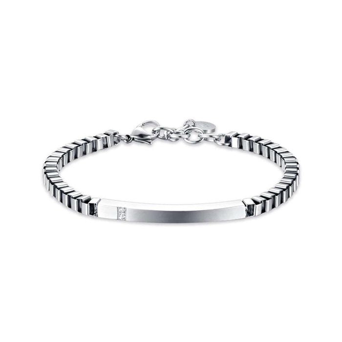 Bracciale in acciaio con cristalli bianchi