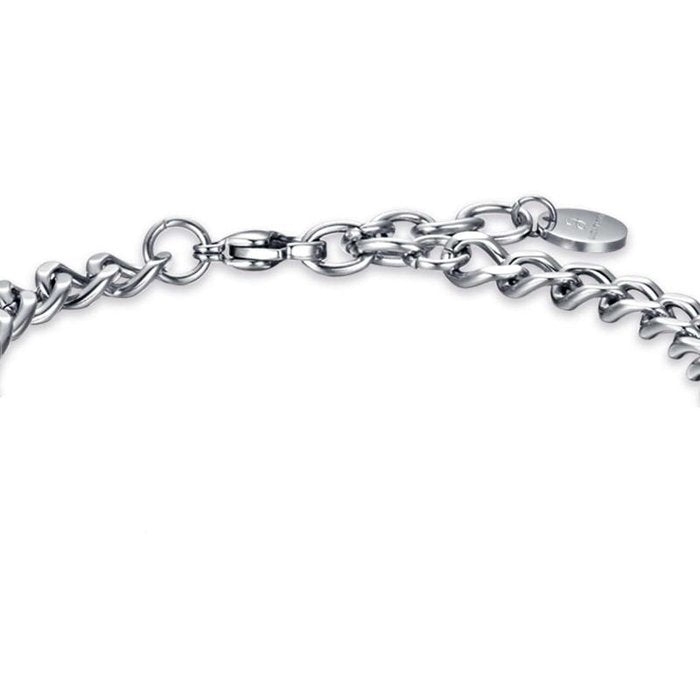 Bracciale in acciaio con piastra ip rose