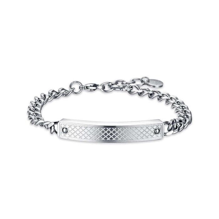 Steel bracelet with plate