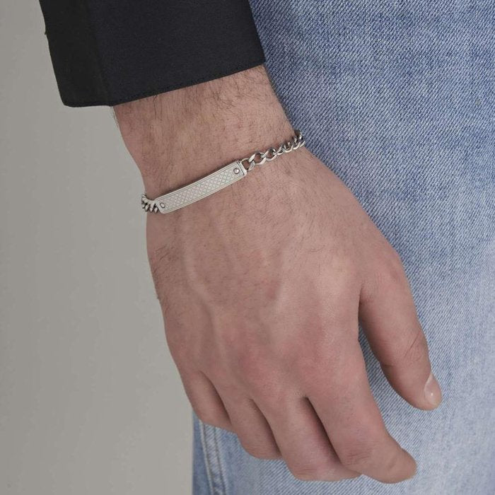 Steel bracelet with plate