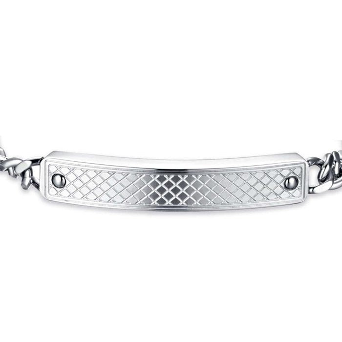 Steel bracelet with plate