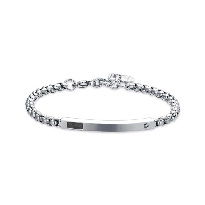 Bracciale in acciaio con cristalli neri