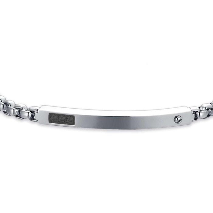 Bracciale in acciaio con cristalli neri