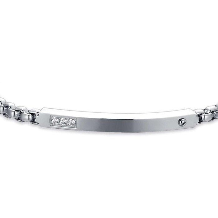 Bracciale in acciaio con cristalli bianchi