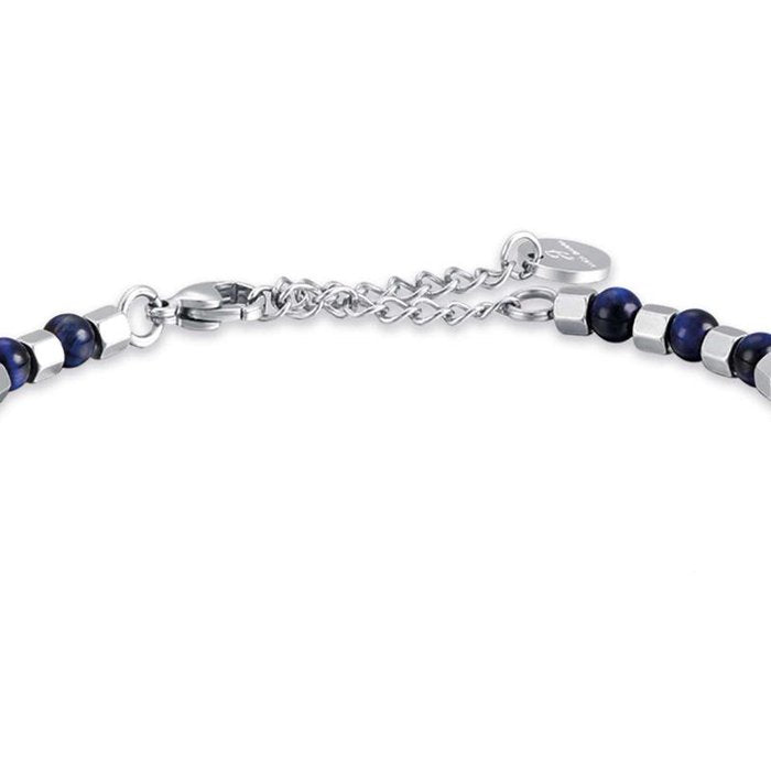 Bracciale in acciaio con pietre blu