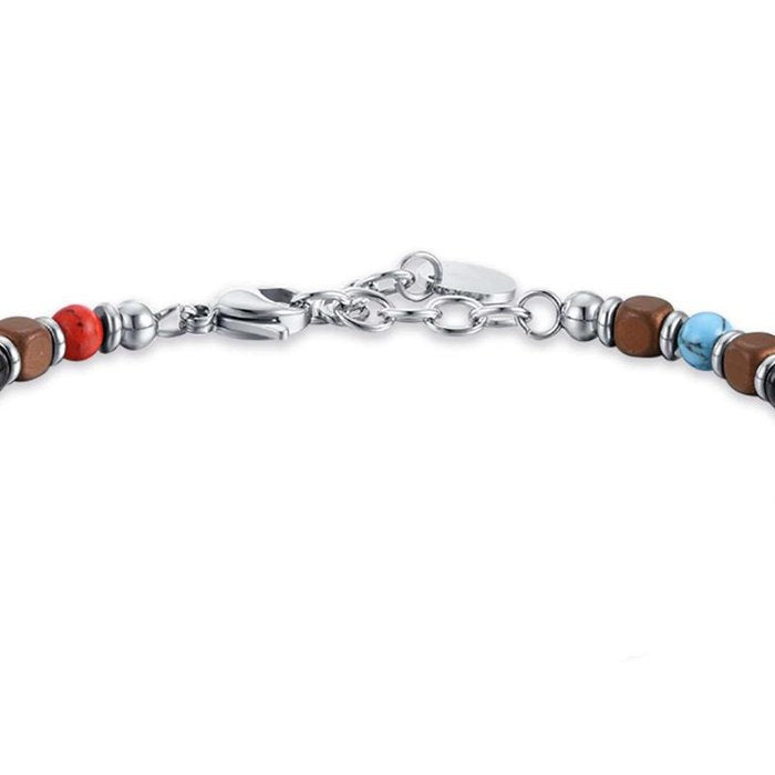 Bracciale in acciaio con pietre multicolor