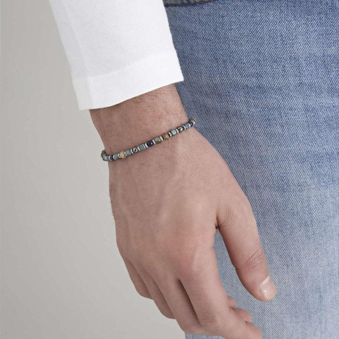 Bracciale in acciaio con pietre multicolor