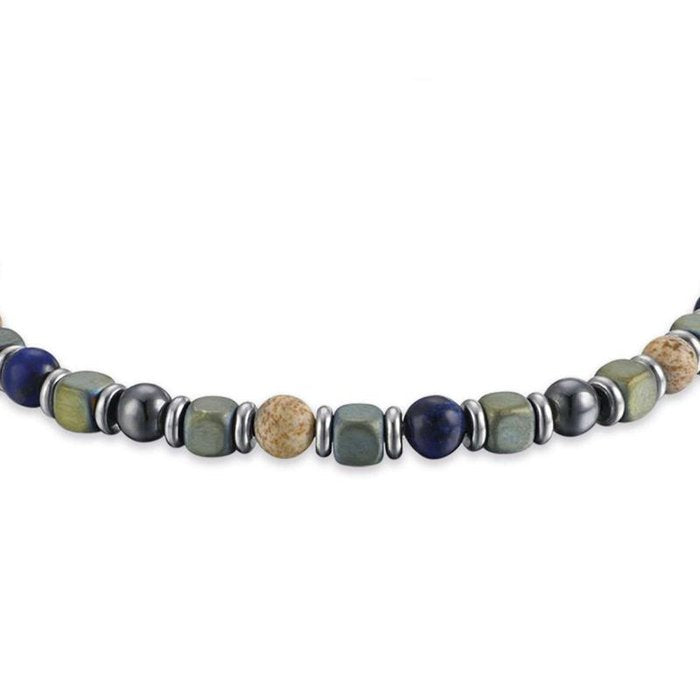 Bracciale in acciaio con pietre multicolor