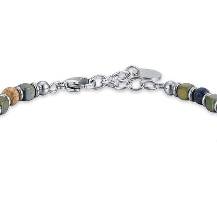 Bracciale in acciaio con pietre multicolor