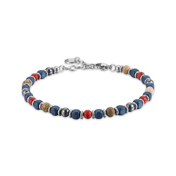 Bracciale in acciaio con pietre multicolor