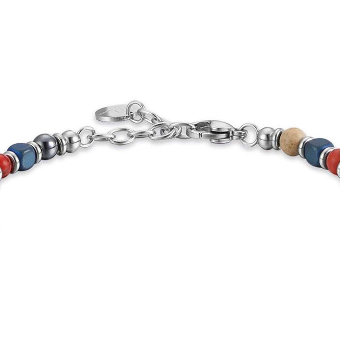 Bracciale in acciaio con pietre multicolor