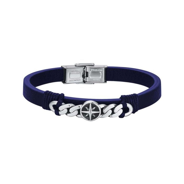 Bracciale in acciaio con rosa dei venti