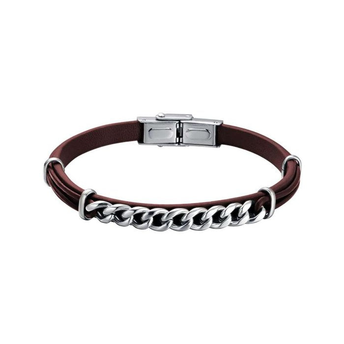 Bracciale in similpelle marrone