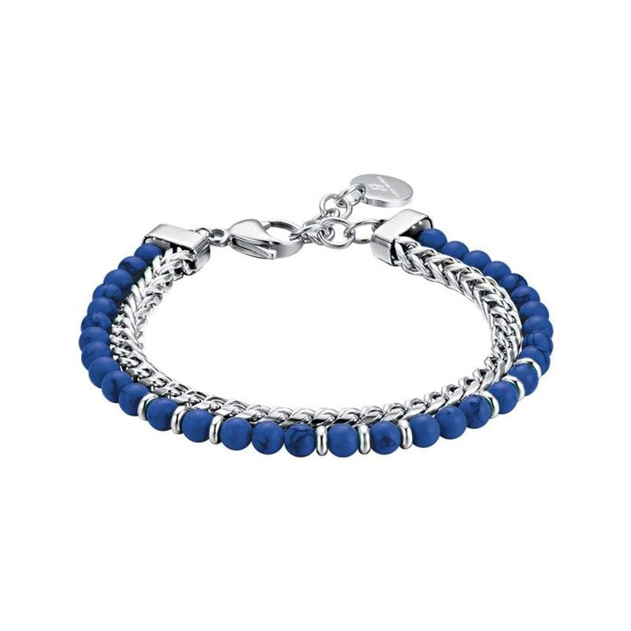 Bracciale in acciaio con pietre blu