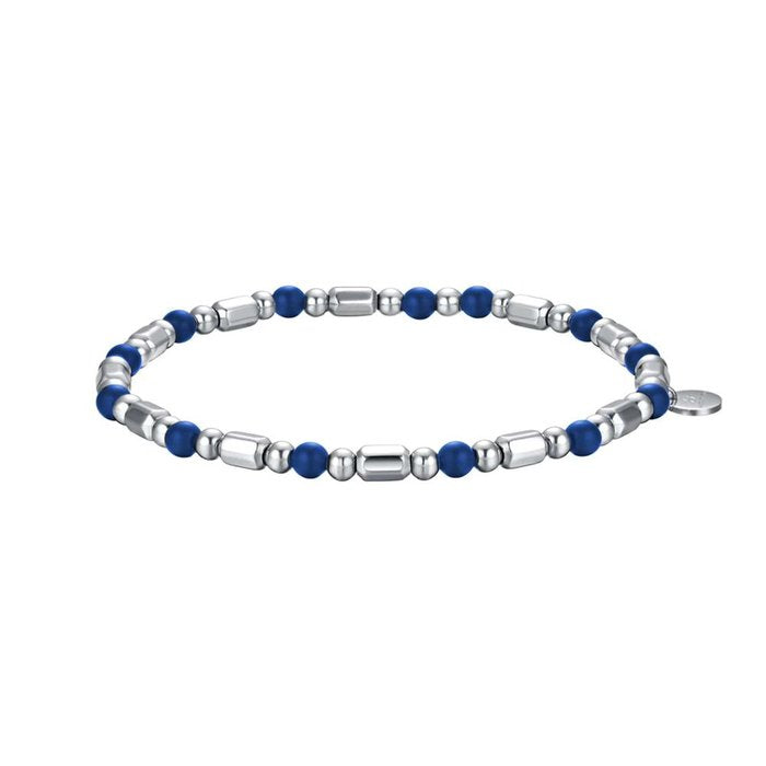 Bracciale in acciaio con pietre blu