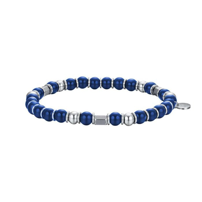 Bracelet en acier avec pierres bleues