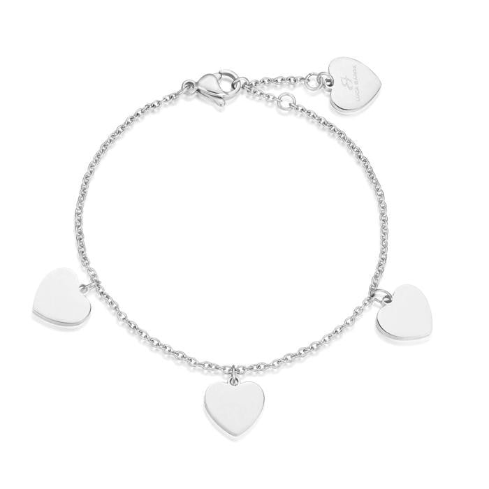Bracelet en acier avec cœurs