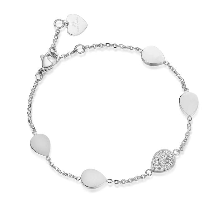 Bracelet en acier avec résine et cristaux blancs