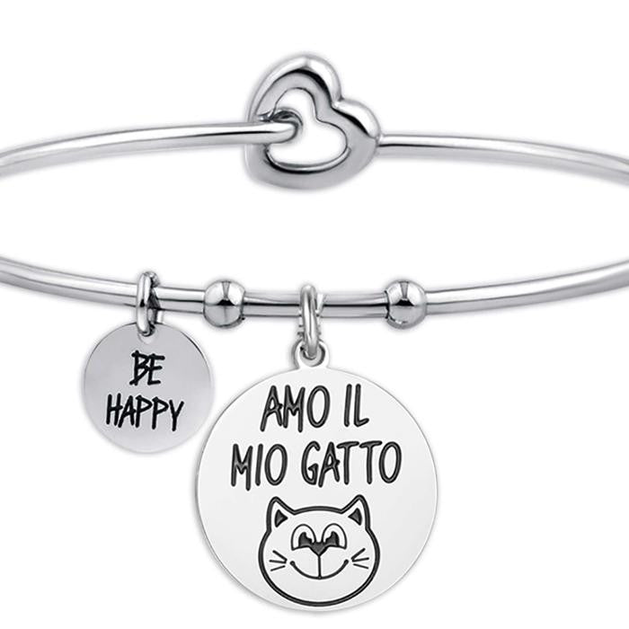 I Love My Cat Steel Bracelet