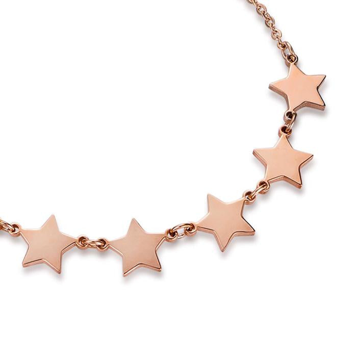 Bracciale In Acciaio Ip Rose Con Stelle Ip Rose