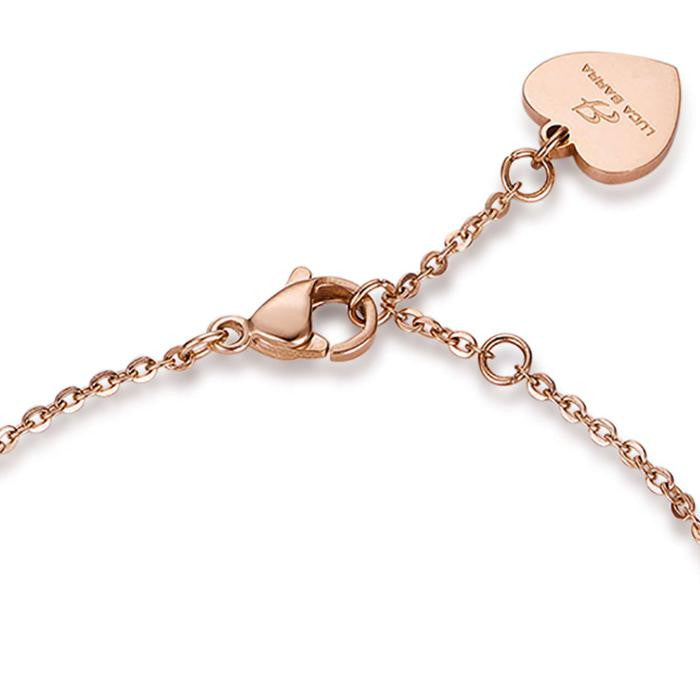 Bracciale In Acciaio Ip Rose Con Cuori Ip Rose