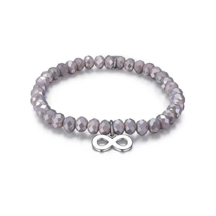 Bracciale Con Cristalli  Grigi E Infinito