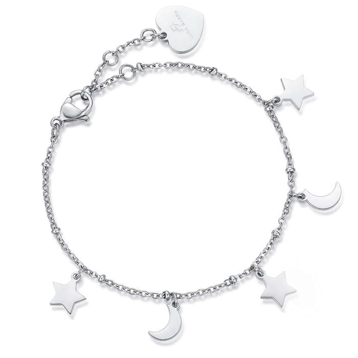 Bracciale In Acciaio Con Stelle E Lune