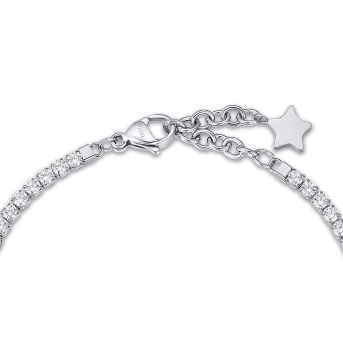 Bracelet en acier avec étoile et cristaux blancs