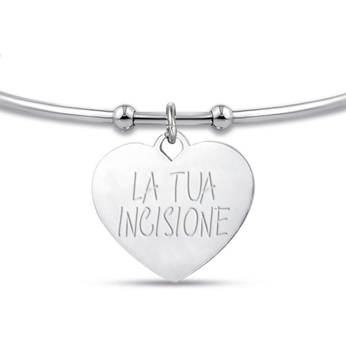 Bracciale in acciaio con cuore