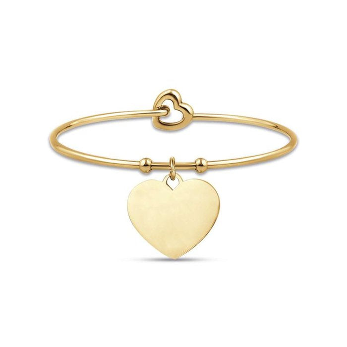 Bracciale in acciaio ip gold con cuore