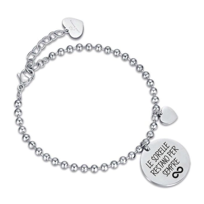 Bracciale in acciaio le sorelle restano per sempre