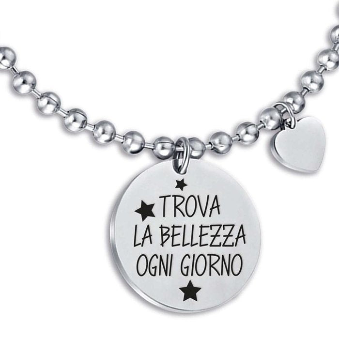 Bracciale in acciaio trova la bellezza ogni giorno