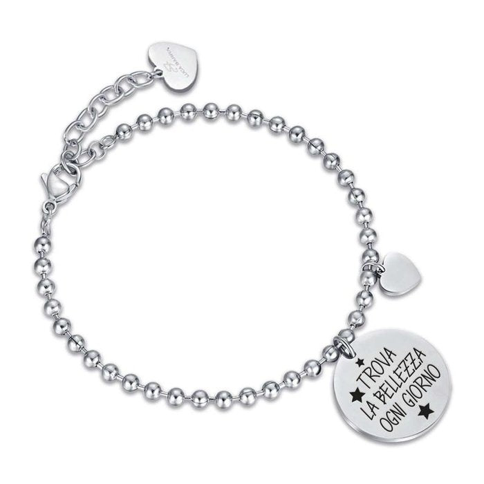Bracciale in acciaio trova la bellezza ogni giorno