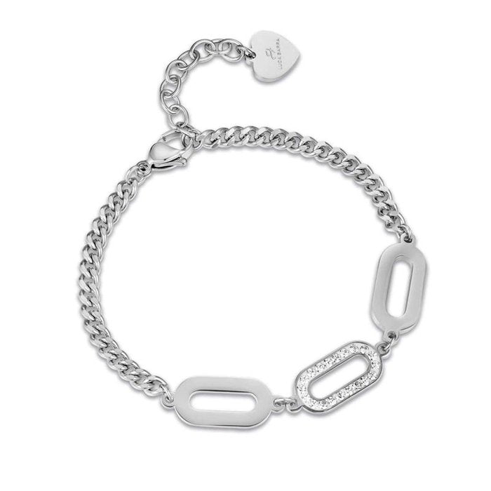 Bracciale in acciaio con cristalli bianchi
