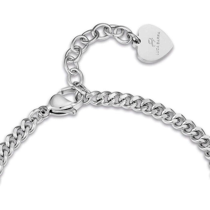 Bracciale in acciaio con cristalli bianchi