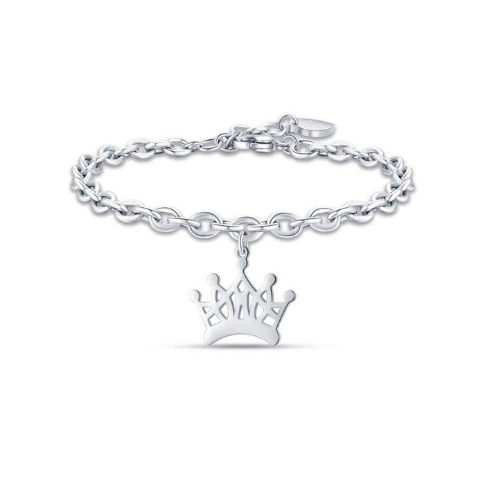 Bracelet en acier avec couronne