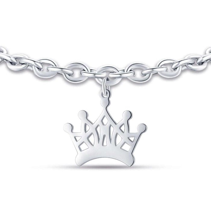 Bracelet en acier avec couronne