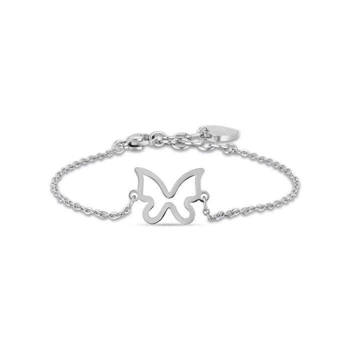 Steel bracelet with butterfly