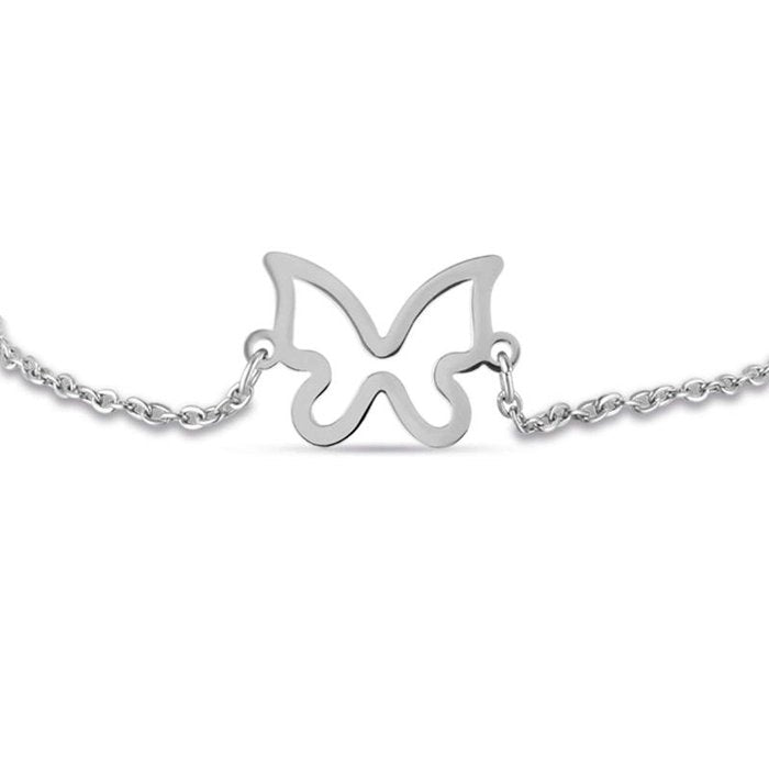 Steel bracelet with butterfly
