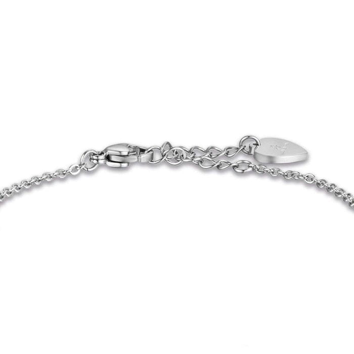 Bracciale in acciaio con stella e perle bianche