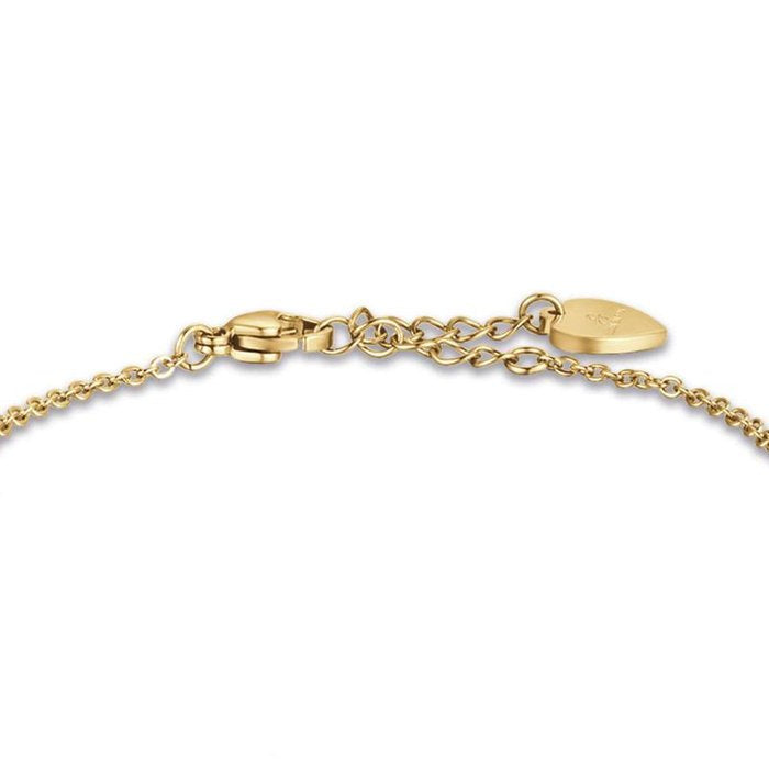 Bracciale in acciaio ip gold con cuore e perle bianche